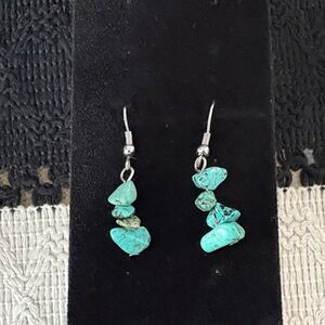 Boho-Perfect Sterling Silver And Natural Turquoise Nugget Earrings